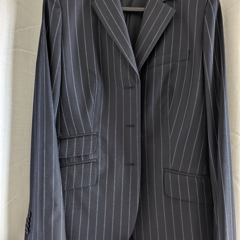 Brooks Brothers navy blue stripe pant suit size 10 pant size 8 jacket
